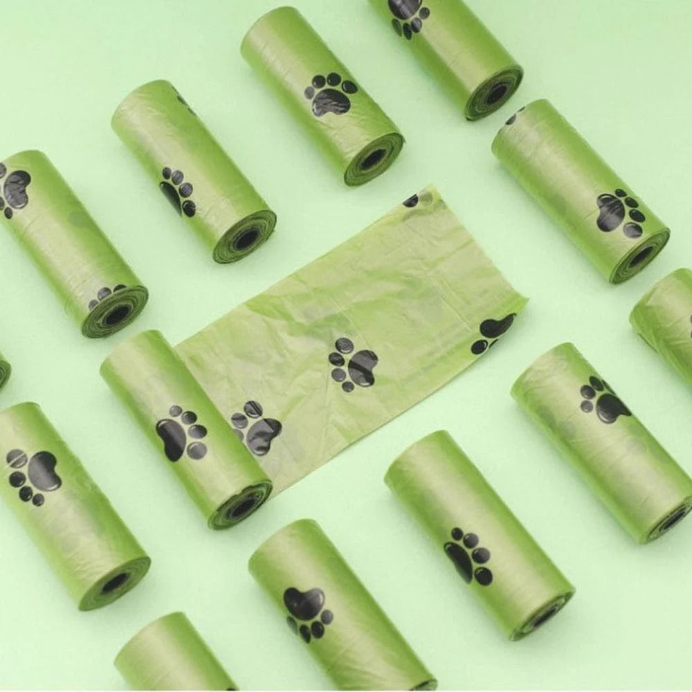 7 rolls Biodegradable Pet Dog Poop Waste Bags with Bone shaped dispenser