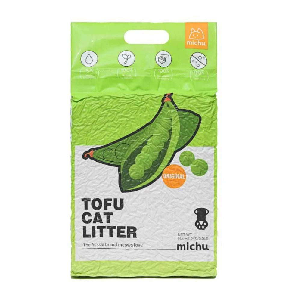 Michu Natural Clumping Tofu Cat Litter 6L