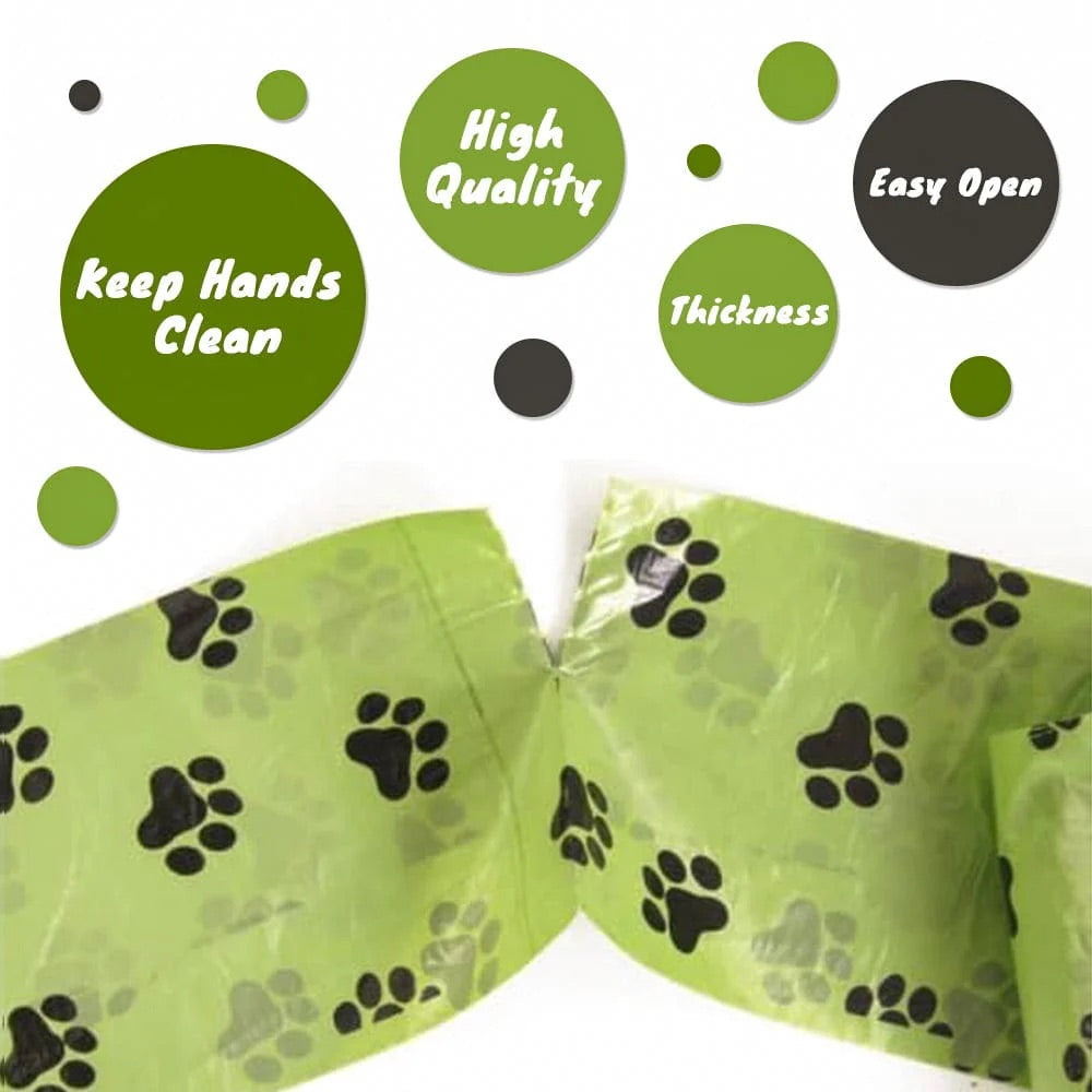 7 rolls Biodegradable Pet Dog Poop Waste Bags with Bone shaped dispenser