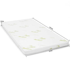 8cm Memory Foam Mattress Topper with Bamboo Cover For Single Bed + MEMORY FOAM PILLOW