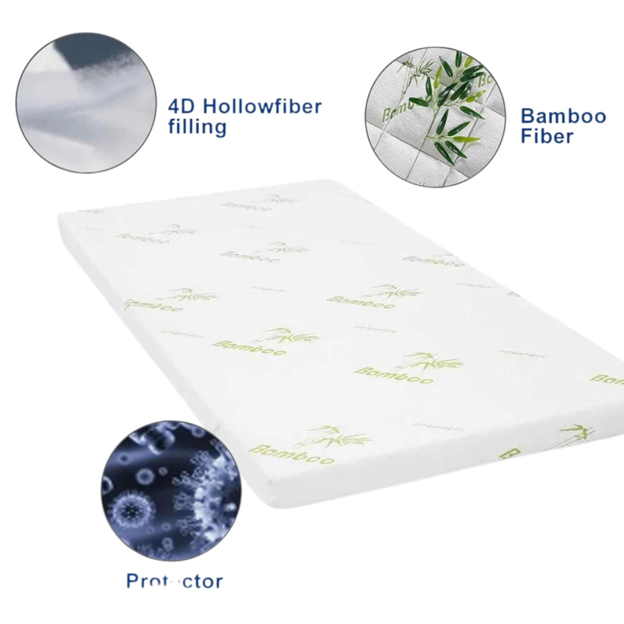 Double Bed 4CM Memory Foam Bamboo-Blend Mattress Topper