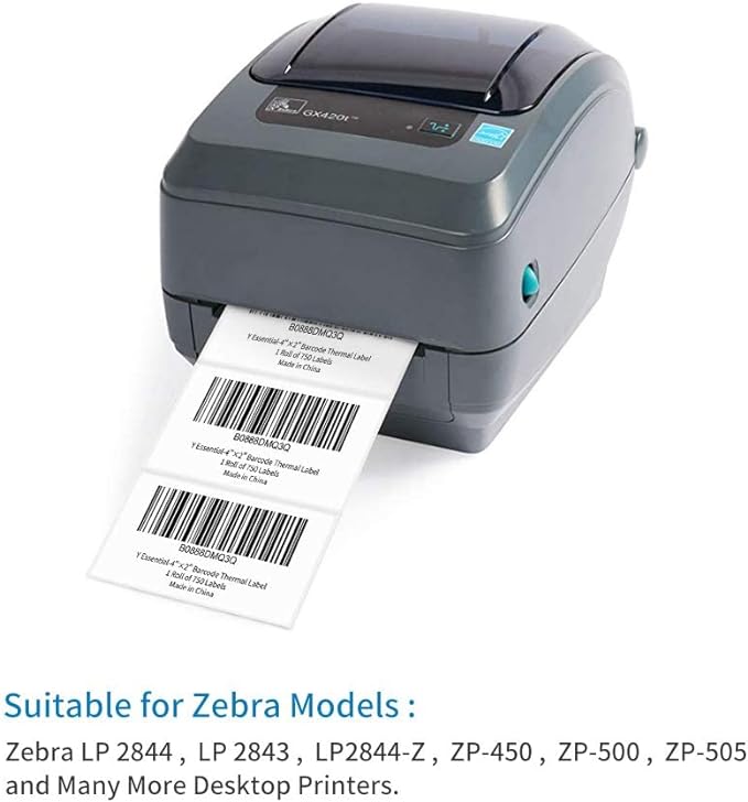 100mm X 50mm (4" X 2") Direct Thermal Permanent Label, Barcode Labels-Shipping Labels-Waterproof and Oil-Proof Scratchproof-750 Labels Per Roll 25mm Core-Perforated