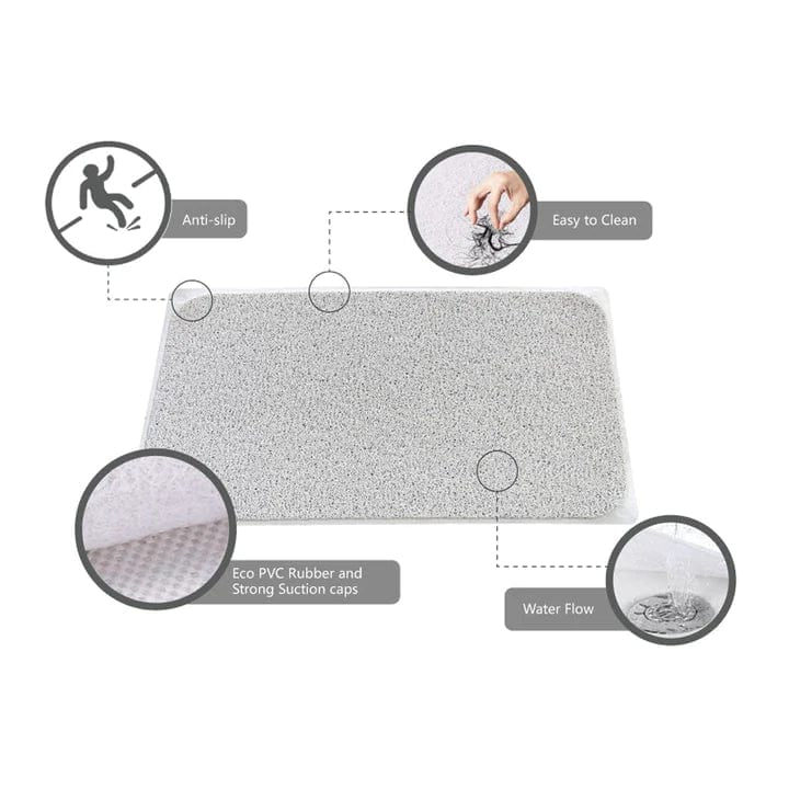 75 x 44 CM Prevents slips Loofah Shower Mat Bathroom Safe Mat Extra Large