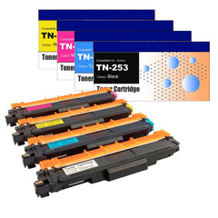 4 Pack Compatible TN253 TN257 Toner Set for Brother DCP-L3510CDW MFC-L3750CDW MFC-L3770CDW L3745CDW HLL3230CDW HLL3270CDW(1BK,1C,1M,1Y)