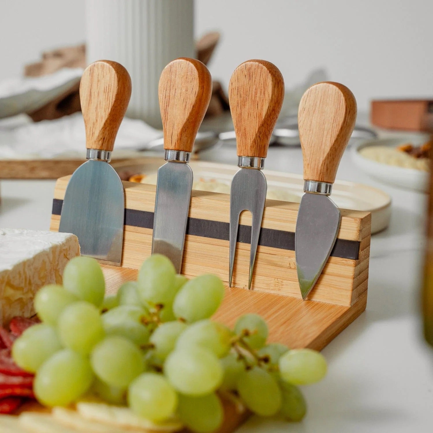 Bamboo Cheese Board and Knife Set