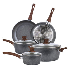 Clevinger four layers of non-stick marble coating Cookware Set Dishwasher safe 8 Piece