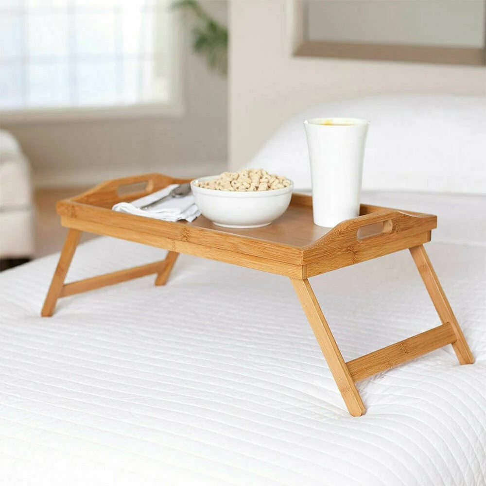 Bamboo Foldable Bed Tray For Breakfast Dinner