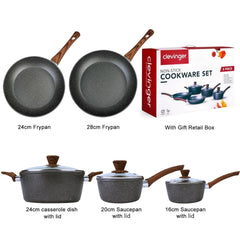 Clevinger four layers of non-stick marble coating Cookware Set Dishwasher safe 8 Piece