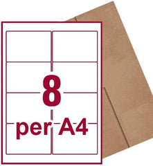 [800 Labels/8 Per Page] A4 Format Rectangle Labels 99.1 x 67.7mm 8 Labels Per Sheet-100 Sheets