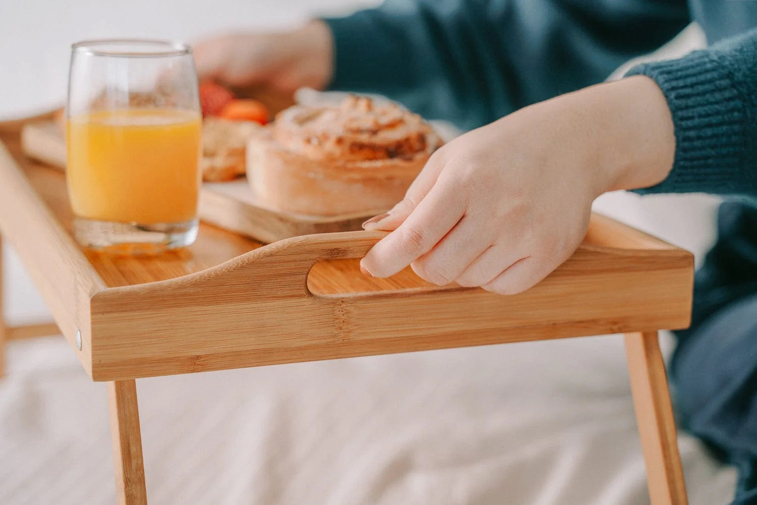 Bamboo Foldable Bed Tray For Breakfast Dinner