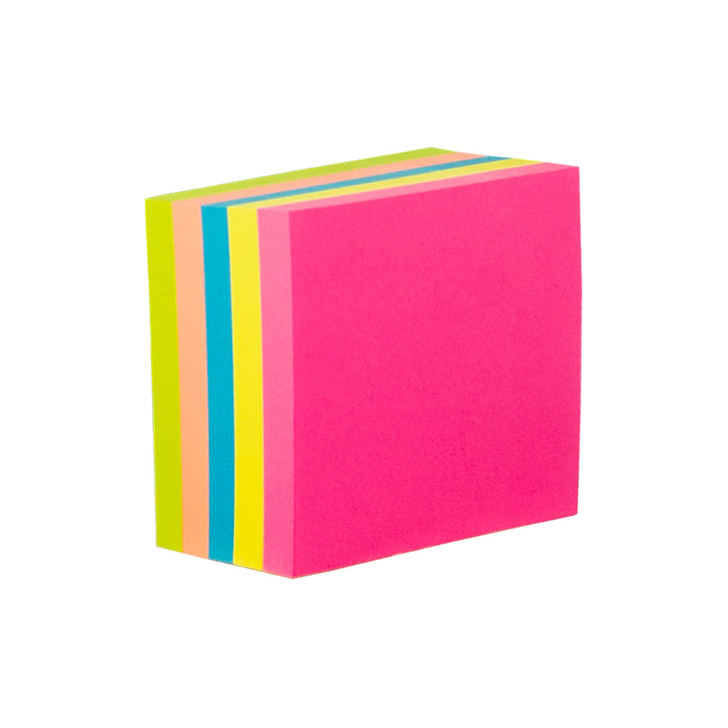 Packmore 1 x Coloured Sticky Notes, page maker bookmaker, 76mm x 76mm, Mixed Color 500 Sheets/Pk