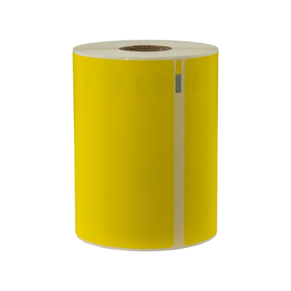 (220 Labels/1 Roll)Direct Thermal YELLOW Label 104x159mm Perforated Postage Shipping Address Freight Labels for Logistics Warehouse 25mm Core