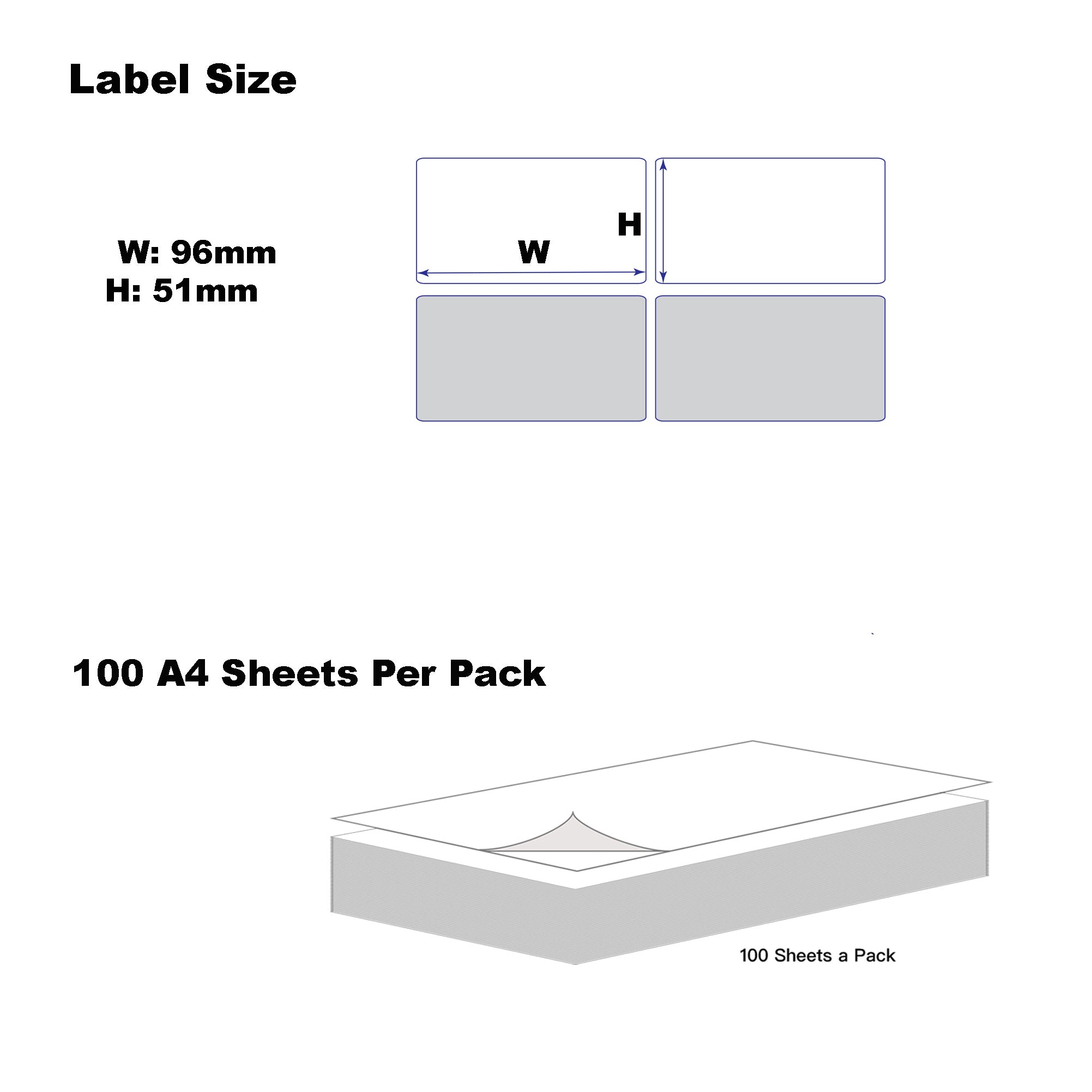 [1000 Labels/10 Per Page] A4 Self Adhesive Address Labels 96x 51mm Laser Inkjet Print Mailing Stickers Label 100 Sheets