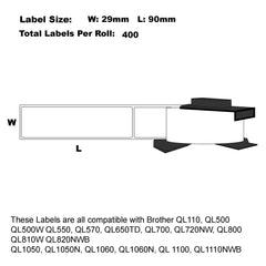 12x Compatible Brother DK-11201 Standard Address labels 29mm x 90mm 400 Labels/Roll