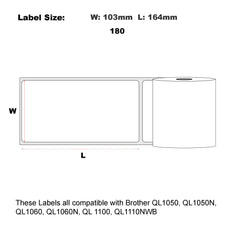 24x Compatible Brother DK-11247 Refill Shipping Labels 103 x 164mm 180 Labels Per Roll