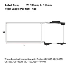 Compatible Brother DK-11247 Shipping Labels 103mm x 164mm 180 Labels Per Roll