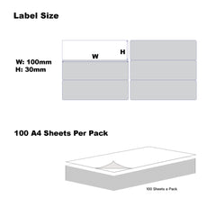 A4 Labels for Laser & Inkjet Printers - Printable Packaging, Shipping & Address Labels - Mailing Stickers - White 100x30mm 18 Labels Per Sheet-100 Sheets