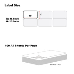 A4 Labels for Laser & Inkjet Printers - Printable Packaging, Shipping & Address Labels - Mailing Stickers - White 45.8 x 25.0mm 40 Labels Per Sheet-100 Sheets