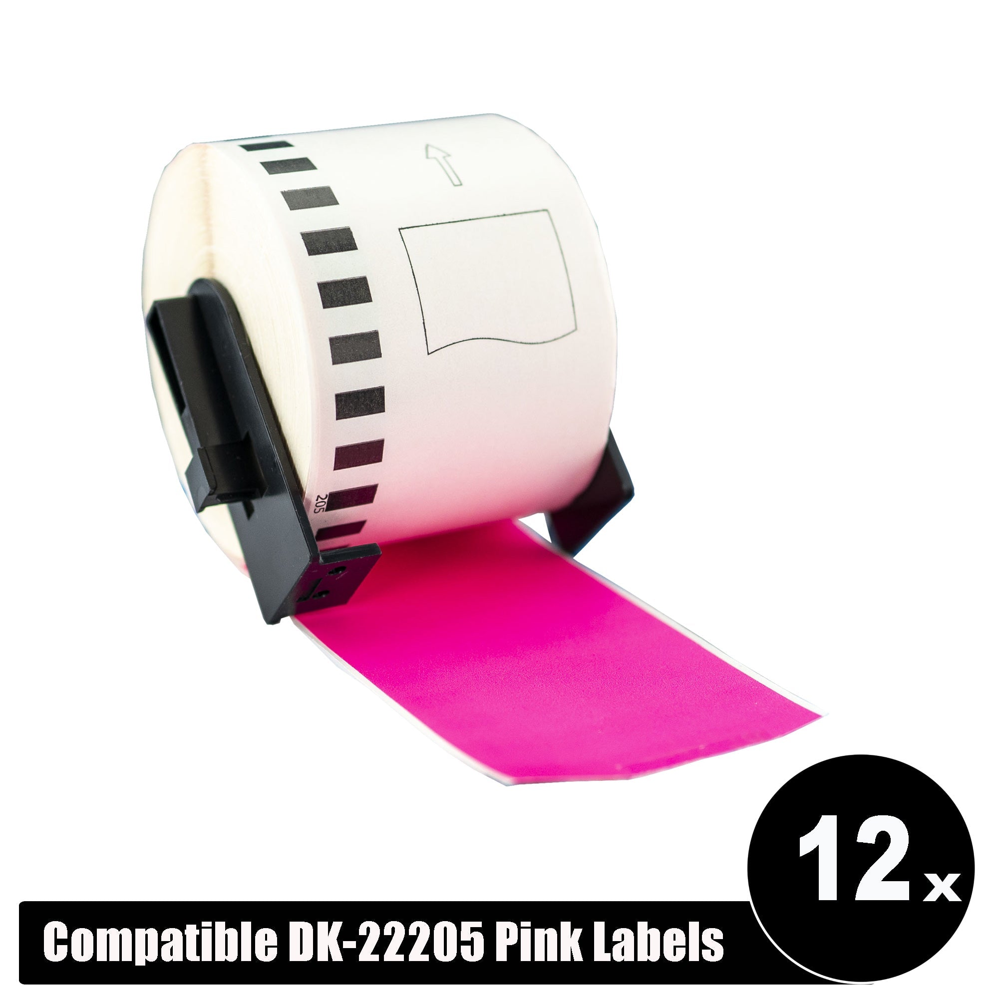 Brother Compatible DK-22205 Pink labels Continuous Length 62mm x 30.4m