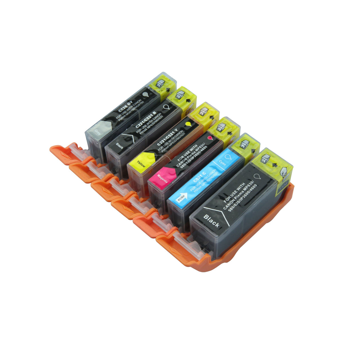 6x Compatible Canon PGI-520/CLI-521 Ink Cartridges