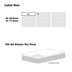 A4 Labels for Laser & Inkjet Printers - Printable Packaging, Shipping & Address Labels - Mailing Stickers - White 46 x 11.11mm 84 Labels Per Sheet-100 Sheets