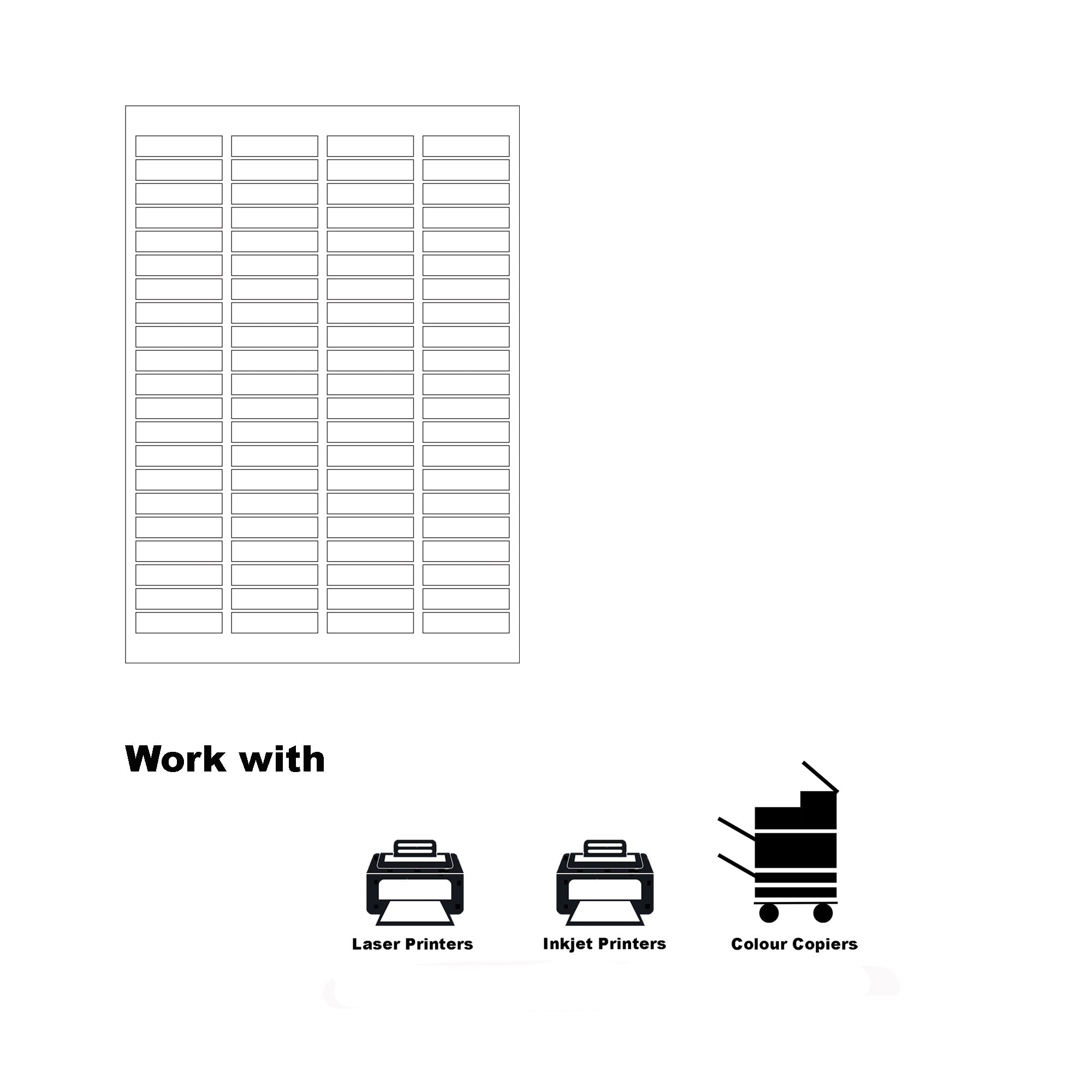 A4 Labels for Laser & Inkjet Printers - Printable Packaging, Shipping & Address Labels - Mailing Stickers - White 46 x 11.11mm 84 Labels Per Sheet-100 Sheets