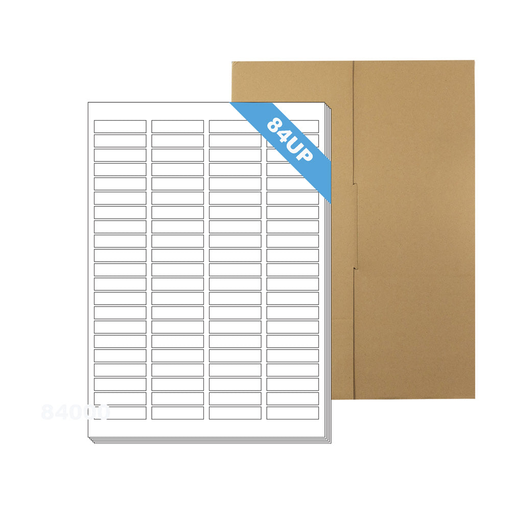 A4 Labels for Laser & Inkjet Printers - Printable Packaging, Shipping & Address Labels - Mailing Stickers - White 46 x 11.11mm 84 Labels Per Sheet-100 Sheets