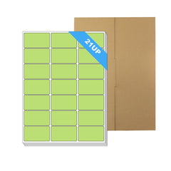 A4 Format Rectangle Light Green Labels 63.5x38.1mm 21 Labels Per Sheet--100 Sheets