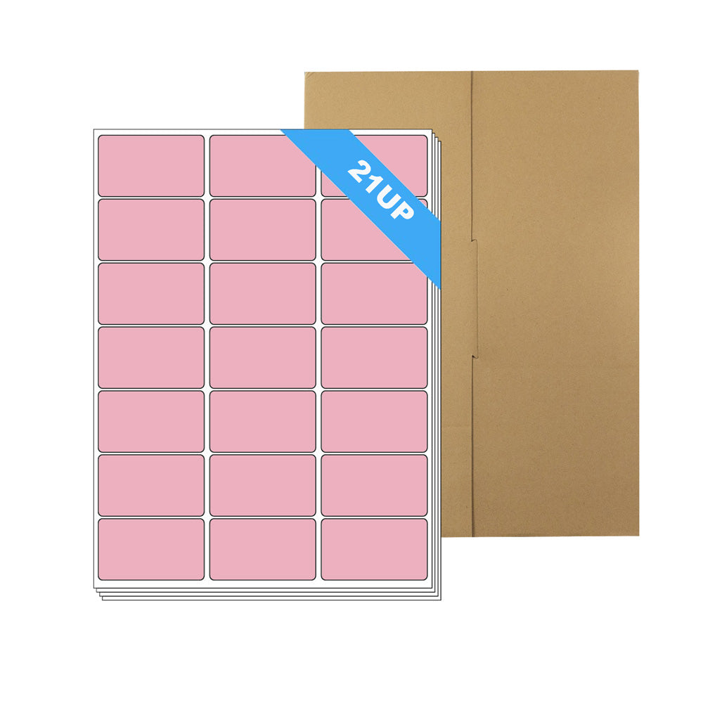 A4 Format Rectangle Light Pink Labels 63.5x38.1mm 21 Labels Per Sheet--100 Sheets