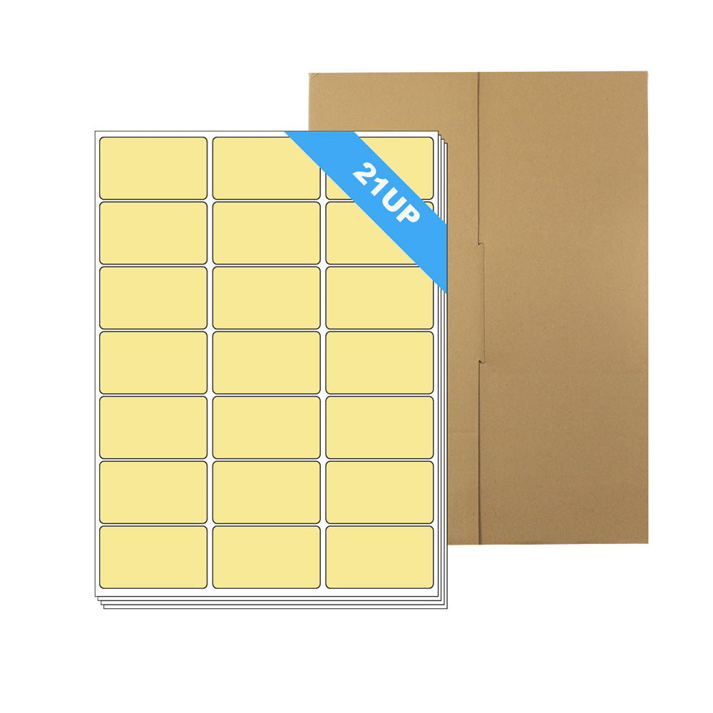 A4 Format Rectangle Yellow Labels 63.5x38.1mm 21 Labels Per sheet--100 Sheets