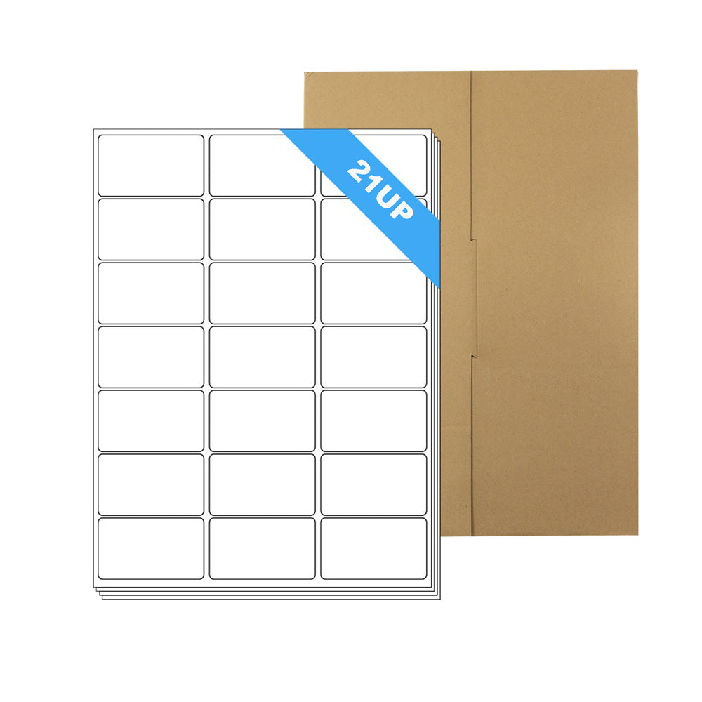 REMOVABLE A4 Format Rectangle White Labels 63.5x38.1mm 21 Labels - 100 Sheets