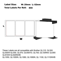 100x Compatible Brother DK-11209 Small Address abels 62mm x 29mm 800 Labels/Roll