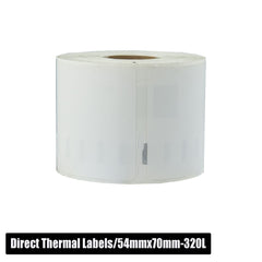 54mm x 70mm Direct Thermal Permanent Label,320 Labels Per Roll, 25mm Core, Perforated